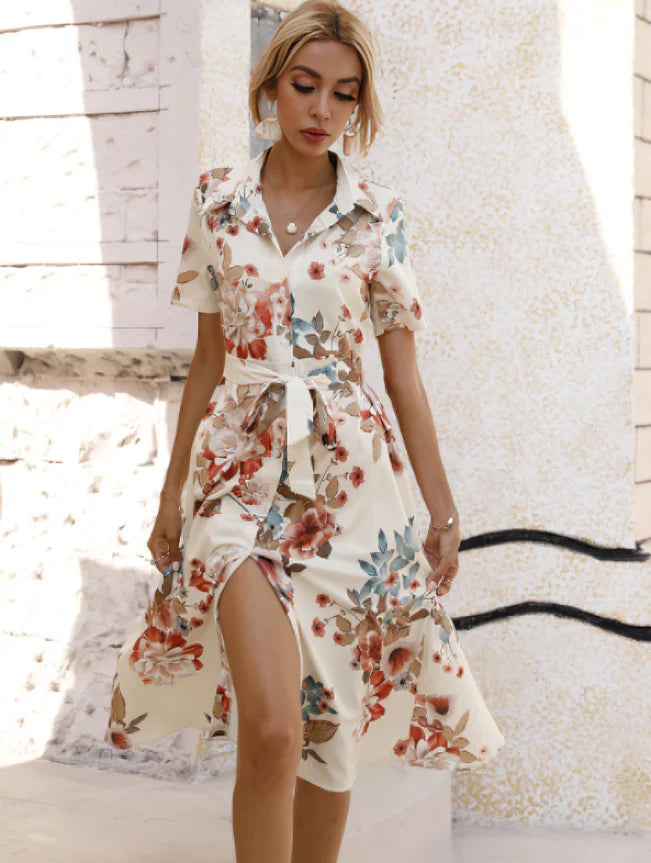 Pearlie - Robe à imprimé floral qui souligne la taille