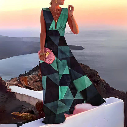 Adelia - Robe imprimée sans manches chic et élégante pour femmes