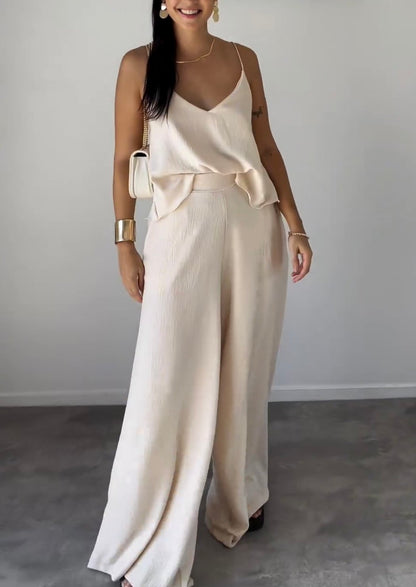 Susan - Ensemble stylé top sans manches et pantalon large