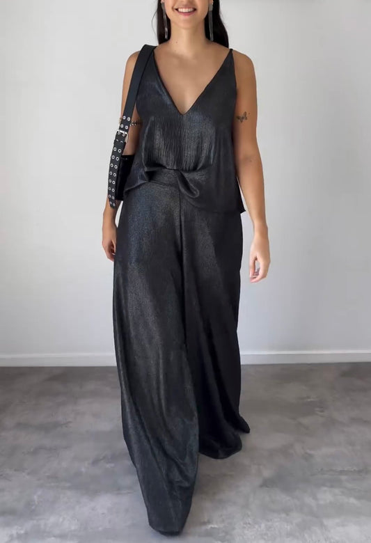Susan - Ensemble stylé top sans manches et pantalon large