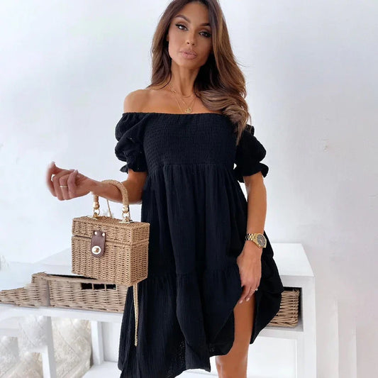 Frona - Robe chic et élégante à épaules découvertes pour femmes