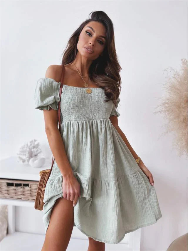 Frona - Robe chic et élégante à épaules découvertes pour femmes