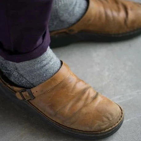 James - Pantoufles Orthopédiques en Cuir