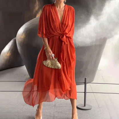 Amanda - Robe élégante à col en V