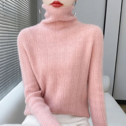 Lillian - Pull en maille à col roulé