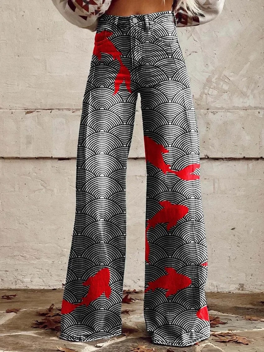 Anzhela – Pantalon large à imprimé coloré