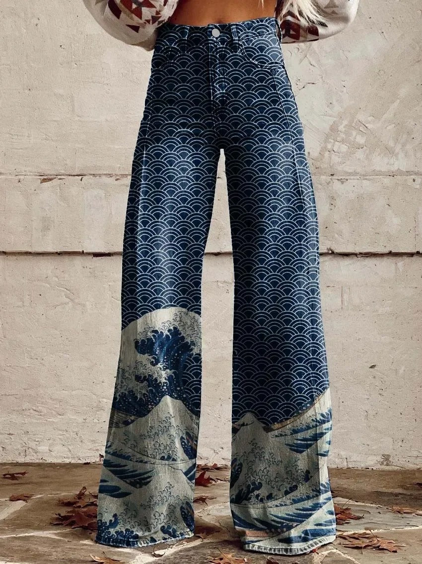 Anzhela – Pantalon large à imprimé coloré