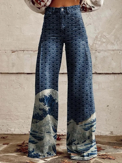 Anzhela – Pantalon large à imprimé coloré