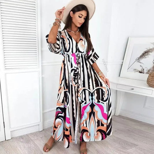 Audrey - Robe élégante à imprimé exquis