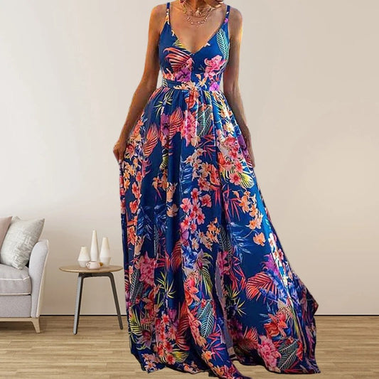 Flora - Robe imprimée avec décolleté en V