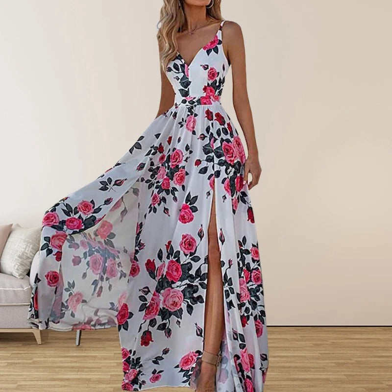 Flora - Robe imprimée avec décolleté en V