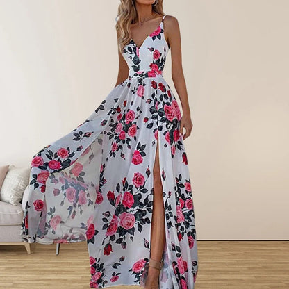 Flora - Robe imprimée avec décolleté en V